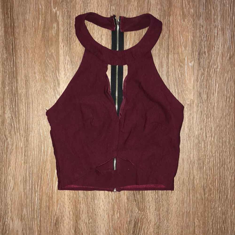 Maroon Crop Top
